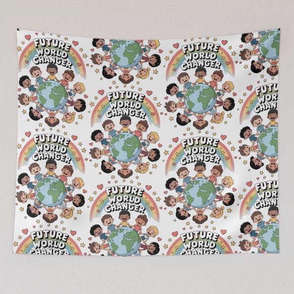 Item preview, Future World Changer Rainbow Earth Kids Design | Inspirational Back to School Art for Classrooms & Students | Diverse Unity Gift Poster designed and sold by HahaHandlesHub.
