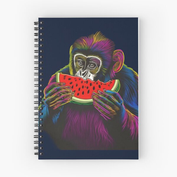 Item preview, Bold vibrant monkey enjoying sweet watermelon animal design  designed and sold by JumWow.