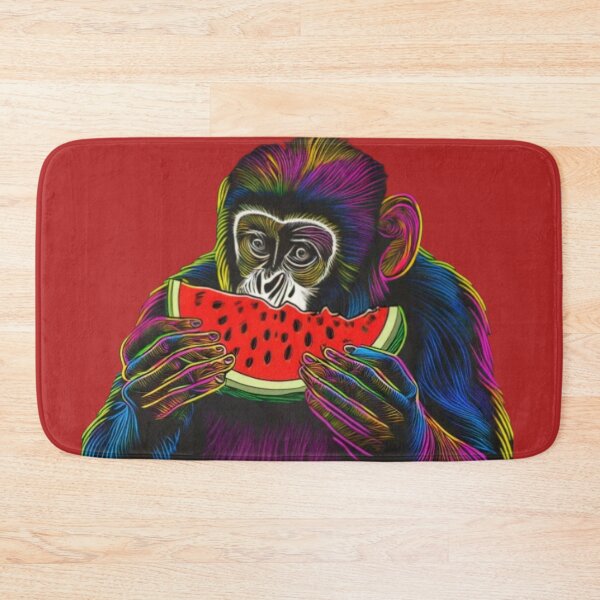 Item preview, Bold vibrant monkey enjoying sweet watermelon animal design  designed and sold by JumWow.