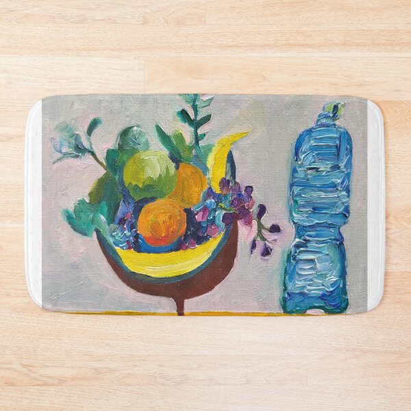 Item preview, STILL LIFE WITH FRUIT BASKET AND PLASTIC WATER BOTTLE - oil painting designed and sold by lautir.
