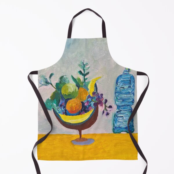 Item preview, STILL LIFE WITH FRUIT BASKET AND PLASTIC WATER BOTTLE - oil painting designed and sold by lautir.