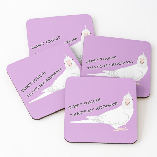 Item preview, Albino Cockatiel Says: “Don’t Touch, That’s My Hooman!” – Cute Protective Parrot designed and sold by Birbosaurus.