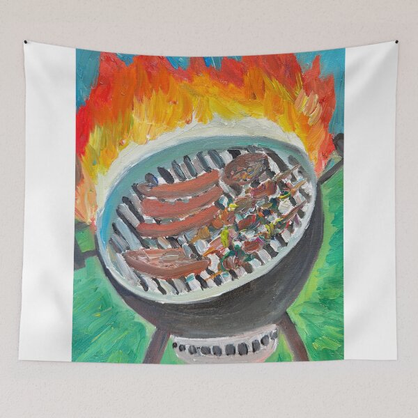Item preview, BARBECUE ON FIRE - oil painting designed and sold by lautir.
