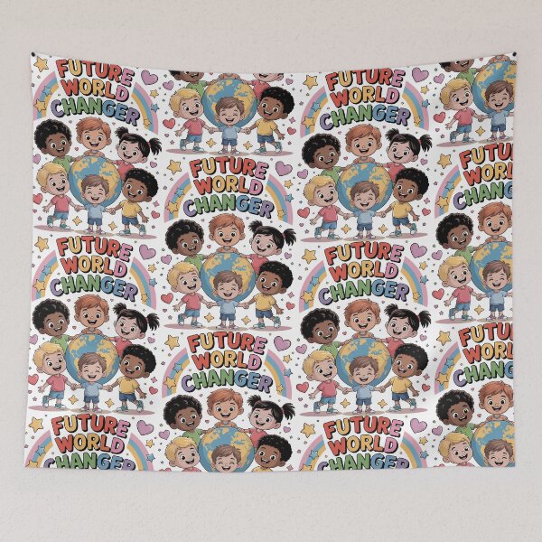 Item preview, Future World Changer Kids Back to School Design | Diverse Children Around Earth Rainbow Art | Inspiring Classroom Poster & Student Gift designed and sold by HahaHandlesHub.