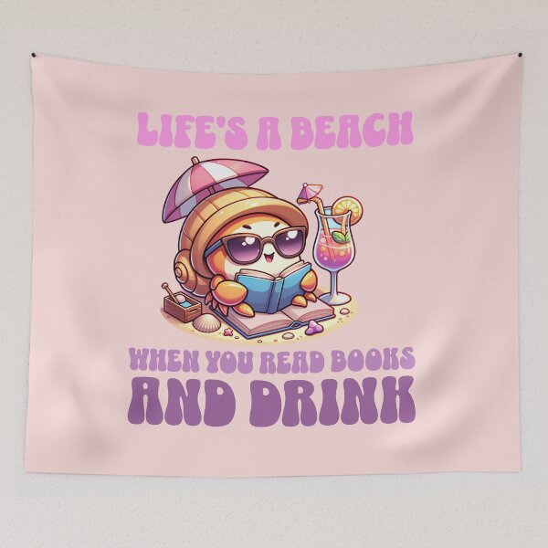 Item preview, Life's a beach when you read books and drink designed and sold by BritishDelights.