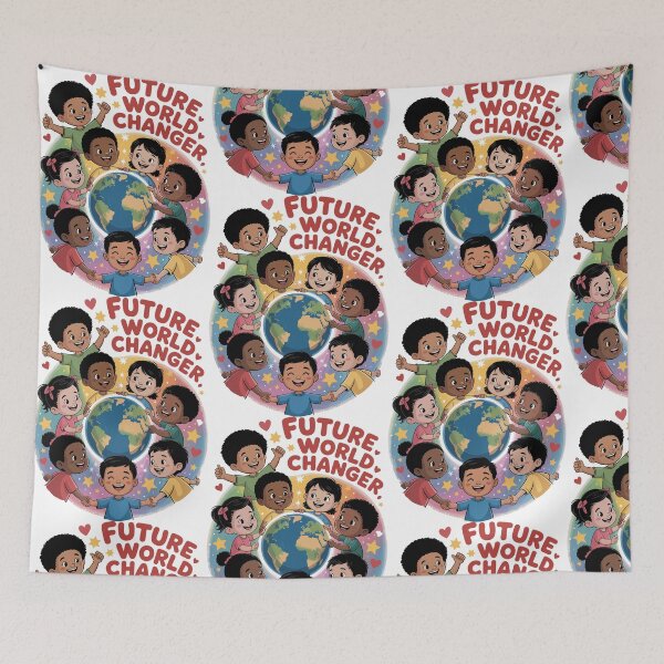 Item preview, Future World Changer Diverse Kids Design | Back to School Inspirational Art | Unity Earth Poster & Classroom Gift for Students & Teachers designed and sold by HahaHandlesHub.