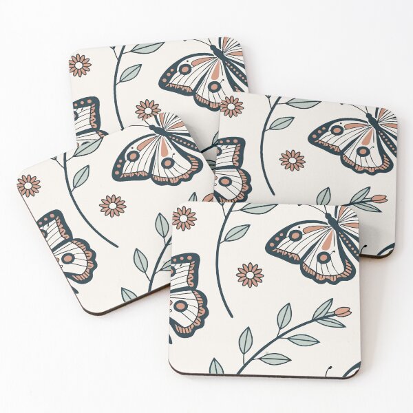 Item preview, Seamless Pattern of Stylized Butterflies and Floral Elements designed and sold by Creative88Art.