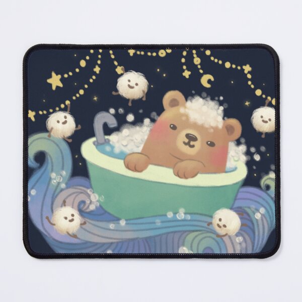 Item preview, Teddy Bear in Bathtub Boat with Fluffy Monsters Illustration designed and sold by Kyut-Yum.