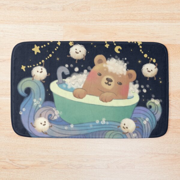 Item preview, Teddy Bear in Bathtub Boat with Fluffy Monsters Illustration designed and sold by Kyut-Yum.