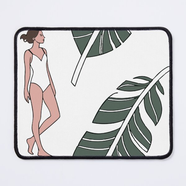 Item preview, Illustration of Woman in Swimsuit with Tropical Banana Leaves designed and sold by Creative88Art.