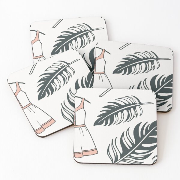 Item preview, Illustration of Sleeveless Dress with Tropical Leaves Design designed and sold by Creative88Art.