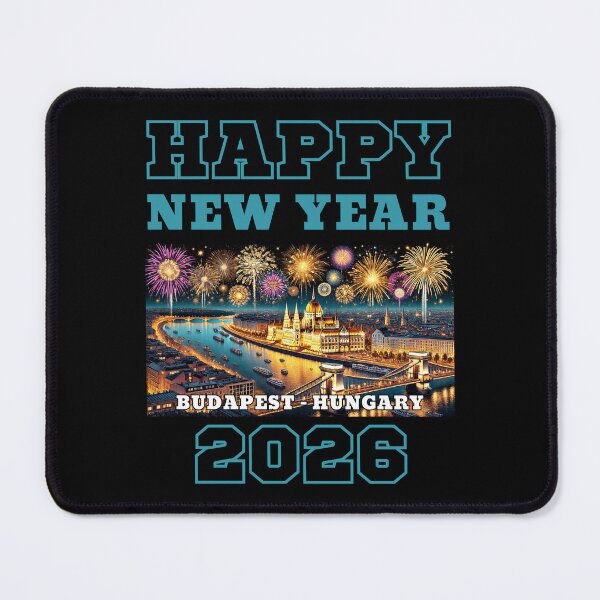 Item preview, Happy New Year 2026 - Budapest - Blue Edition designed and sold by Manic Merch Designs.