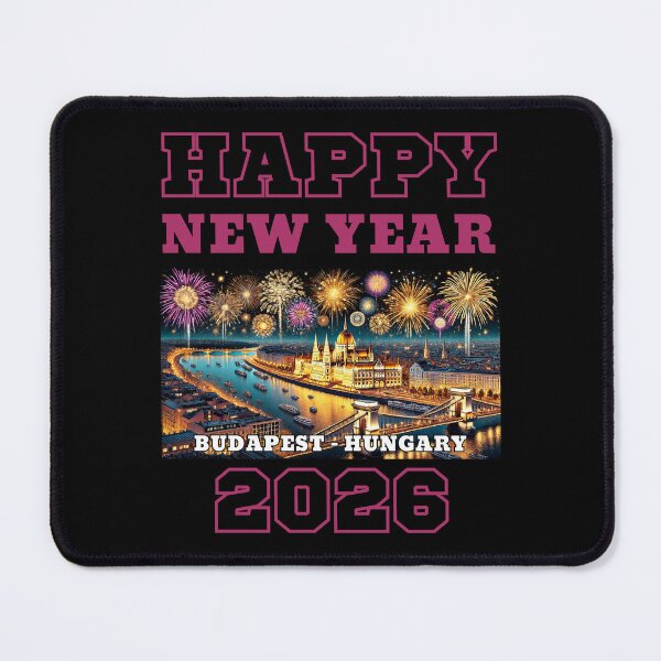 Item preview, Happy New Year 2026 - Budapest - Pink Edition designed and sold by Manic Merch Designs.
