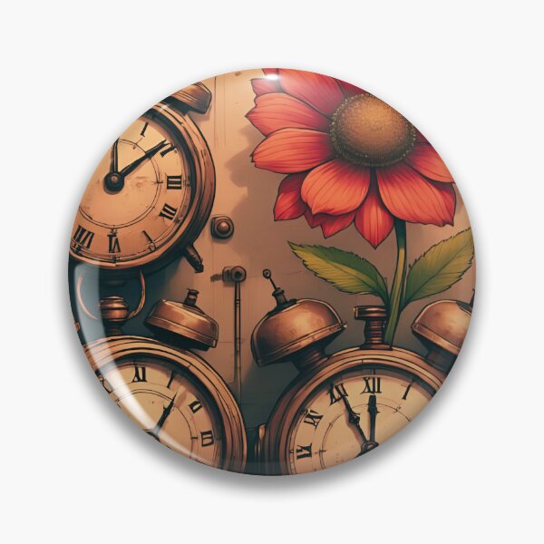 Item preview, Steampunk Orange Bloom with Vintage Alarm Clocks designed and sold by coolcomonshirts.