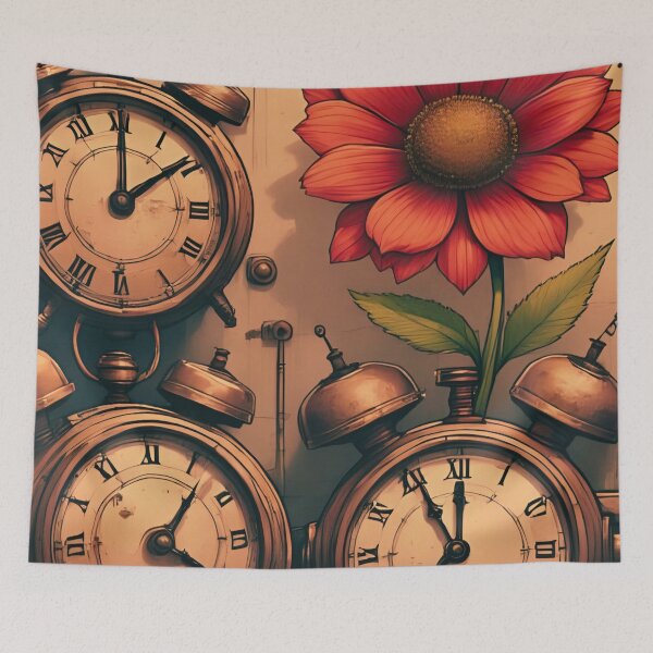 Item preview, Steampunk Orange Bloom with Vintage Alarm Clocks designed and sold by coolcomonshirts.