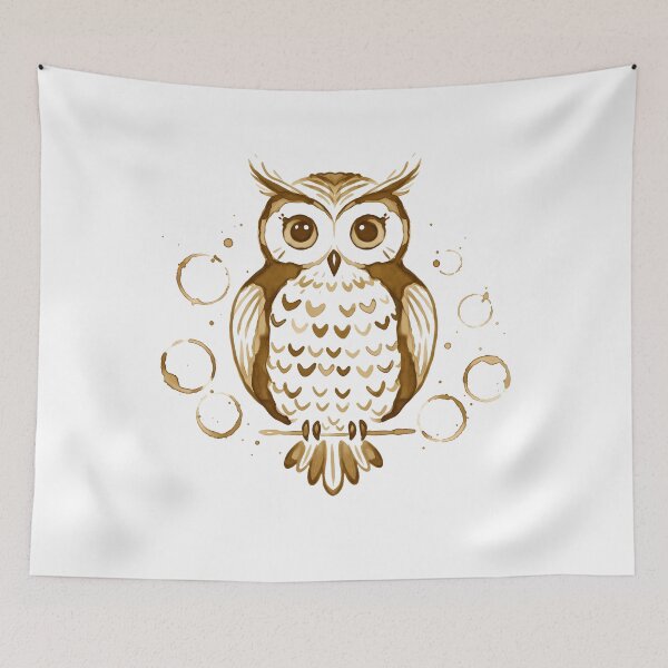 Item preview, Owl Made of Coffee Rings designed and sold by k3rstman1.