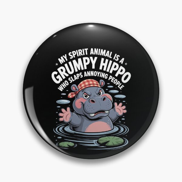Artikelvorschau, Cute Grumpy Hippo Humor Sarcastic entworfen und verkauft von BRVART.