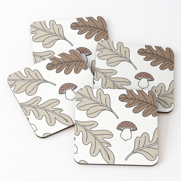 Item preview, Seamless Pattern of Oak Leaves and Red Capped Mushrooms designed and sold by Creative88Art.