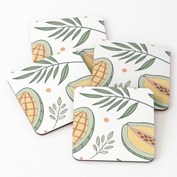 Item preview, Illustrated Pattern of Tropical Fruits with Leaves on White Background designed and sold by Creative88Art.