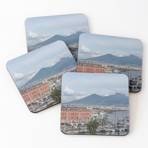 Item preview, Naples Italy Aerial Perspective - the Harbour and Mount Vesuvius designed and sold by Georgia Mizuleva.