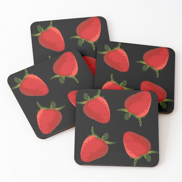 Item preview, Bright Red Strawberries with Green Leaves designed and sold by darksteel101.