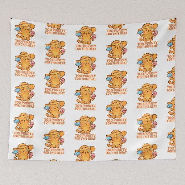Item preview, Too Purrty for This Heat – Funny Summer Cat Sticker designed and sold by sochadesigner.