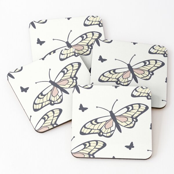 Item preview, Seamless Pattern of Cream and Pink Butterflies on White Background designed and sold by Creative88Art.