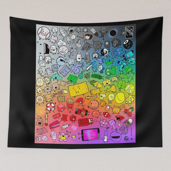 Item preview, BFDI Inanimate Insanity All Characters (Rainbow) designed and sold by MsBonnieArt.