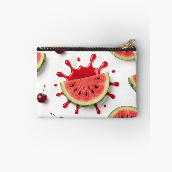 Item preview, Watermelon Slices and Cherries on White Background with Juice Splash designed and sold by Creative88Art.