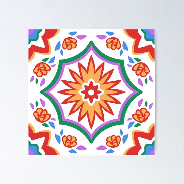Item preview, Rainbow Mandala Tile designed and sold by PlainGirl.