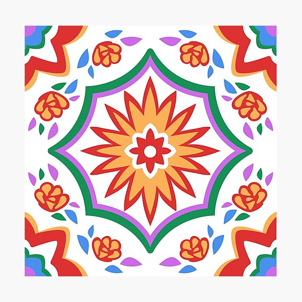 Item preview, Azulejo de mandala arcoíris designed and sold by PlainGirl.