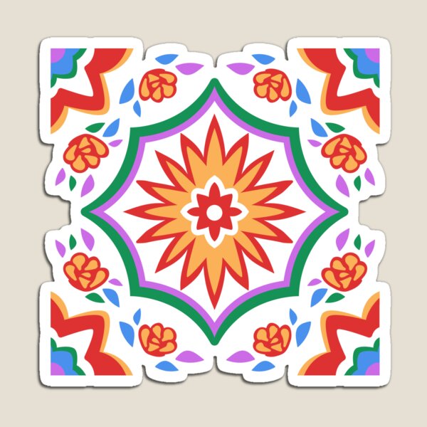 Item preview, Rainbow Mandala Tile designed and sold by PlainGirl.