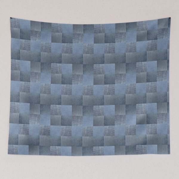 Item preview, Denim Check Patchwork Pattern - Indigo Blue designed and sold by QuestingPixel.