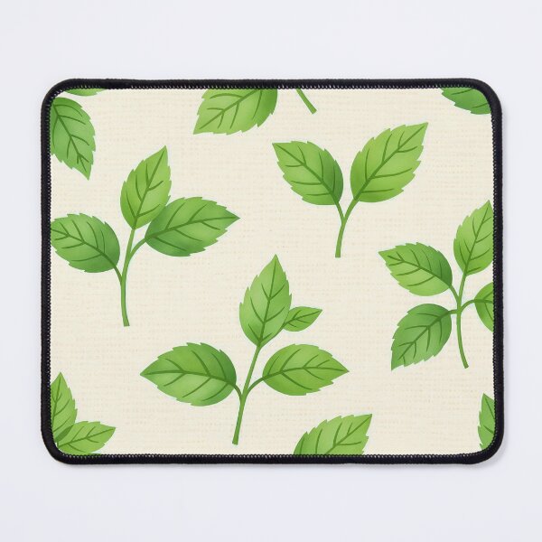 Item preview, Seamless Pattern of Green Leafy Sprigs on Light Beige Background designed and sold by Creative88Art.