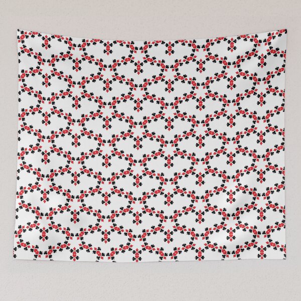 Item preview, Circular Casino Harmony – Red & Black Card Suit Pattern designed and sold by Artsprint941.