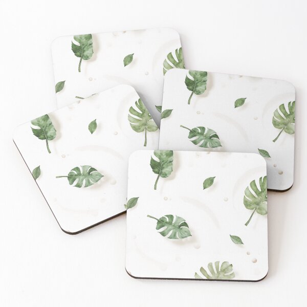 Item preview, Seamless Pattern of Green Monstera Leaves on White Background designed and sold by Creative88Art.