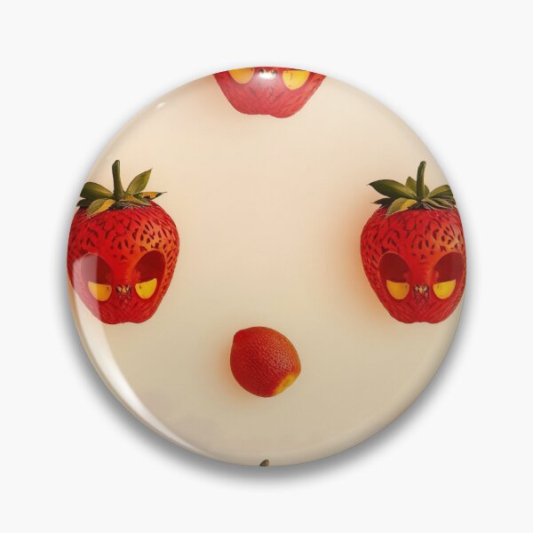 Item preview, Floating Strawberries with Stylized Faces Against a Pastel Sky designed and sold by Creative88Art.
