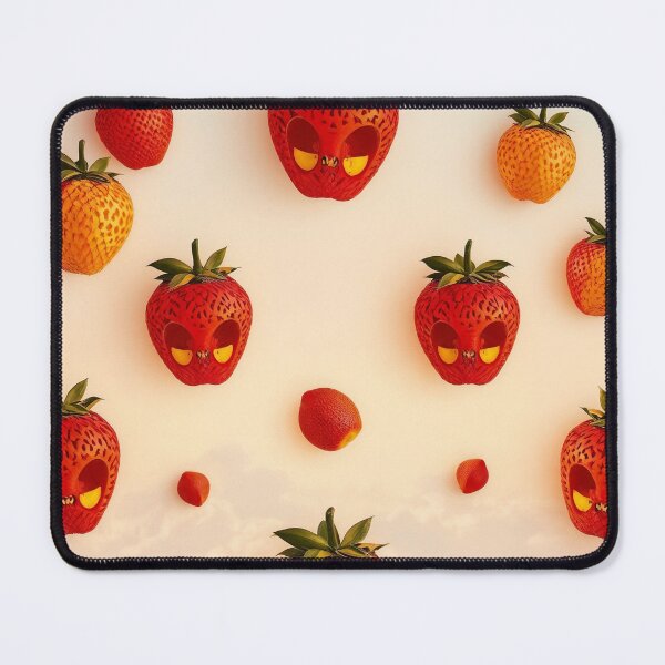Item preview, Floating Strawberries with Stylized Faces Against a Pastel Sky designed and sold by Creative88Art.