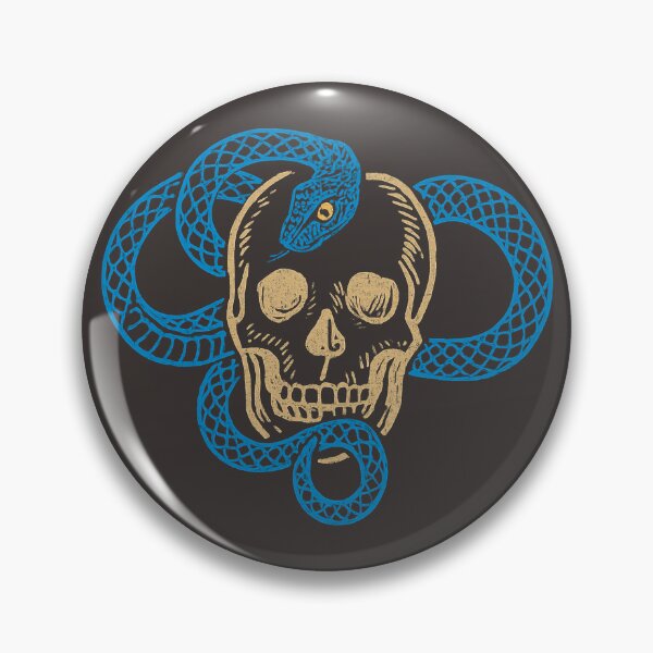 Item preview, Blue Snake with Grinning Skull designed and sold by hauntedtees.