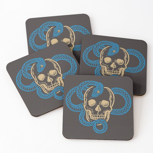 Item preview, Blue Snake with Grinning Skull designed and sold by hauntedtees.
