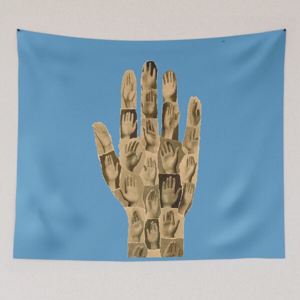 Item preview, Unique Hand Collage: Calming Blue & Black White Art designed and sold by Alan Javier Cordoba Espinosa.