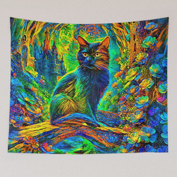 Item preview, Guardian Cat on the Floral Bridge designed and sold by blackhalt.