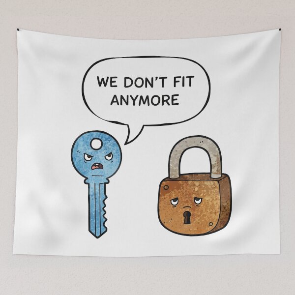 Item preview, We Don't Fit Anymore Key and Lock designed and sold by Owcomm.