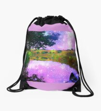 Space on the water Drawstring Bag