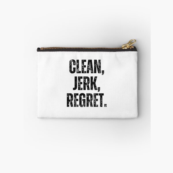 Item preview, Clean, Jerk, Regret – Funny Motivational Tee & Quote Sticker Design for Lifters designed and sold by TubaPrints.