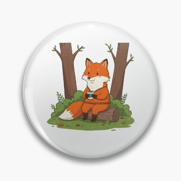Artikelvorschau, Cartoon Fox Kaffeepause im Wald Kunst entworfen und verkauft von k3rstman1.