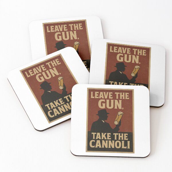Item preview, Leave The Gun, Take The Cannoli – Vintage Mafia Quote Tee designed and sold by Coastalrebels.