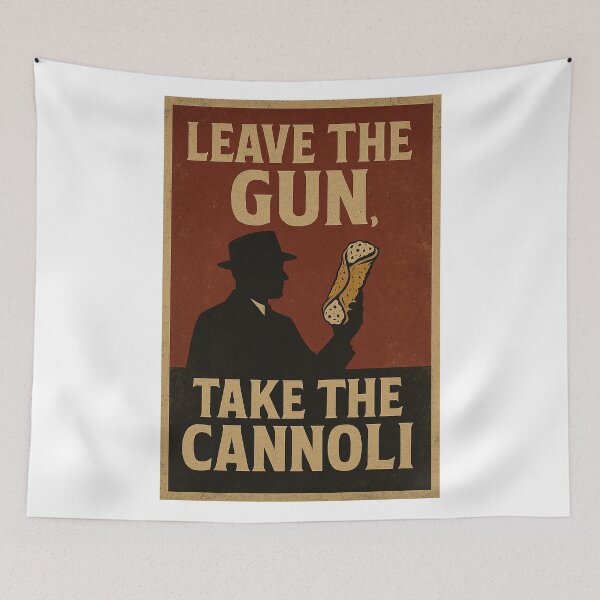 Item preview, Leave The Gun, Take The Cannoli – Vintage Mafia Quote Tee designed and sold by Coastalrebels.