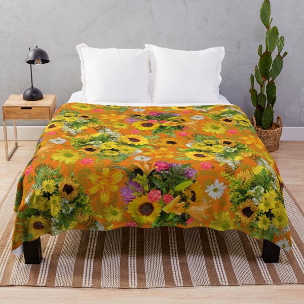 Item preview, Sunflower Arrangement with Ferns on Orange e5710b designed and sold by Art in My Loft.