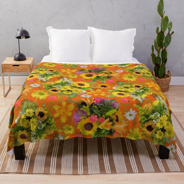 Item preview, Sunflower Arrangement with Ferns on Orange eb5a0b designed and sold by Art in My Loft.